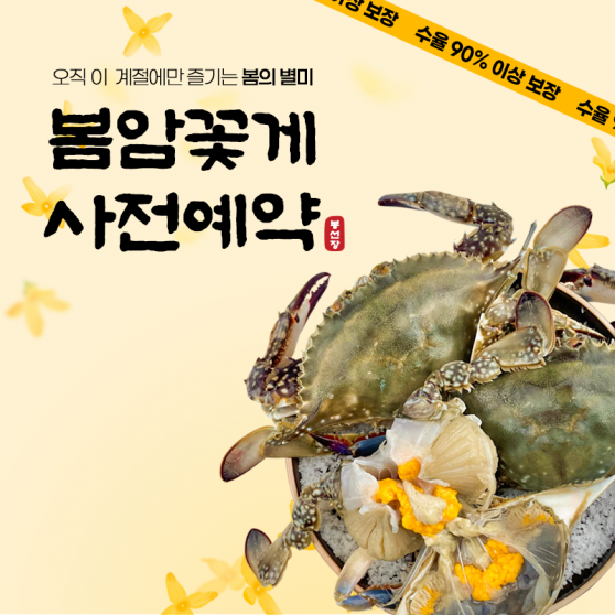 당일조업 서해안 활 봄 암꽃게 1kg(조업 후 순차출고)